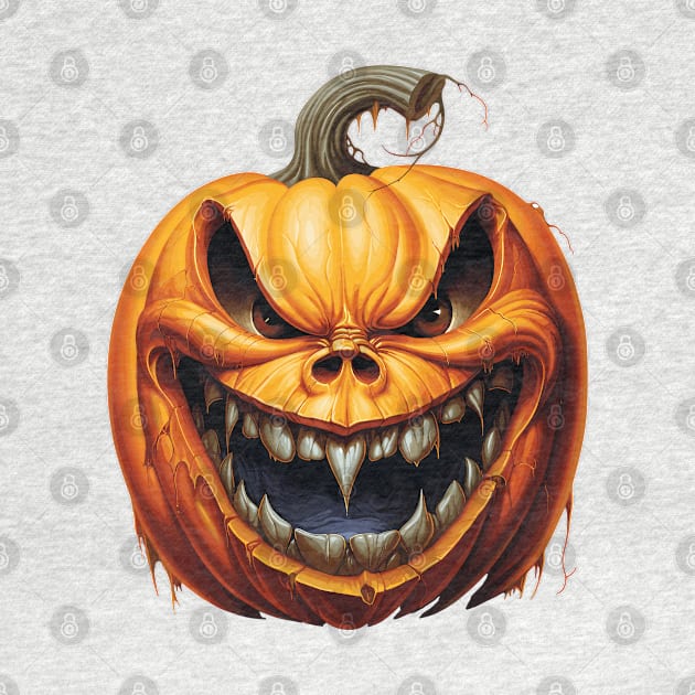 Creepy Halloween Pumpkin by Retroprints